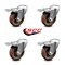 Service Caster 4 Inch High Temp Glass Filled Nylon Bolt Hole Caster Set with Total Lock Brake SCC-BHTTL20S414-GFNSHT-4 - alternate 4